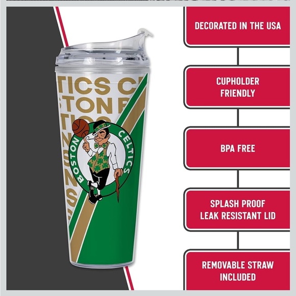 Rico Industries NBA Basketball Boston Celtics 24oz Tumbler - Picture 1 of 9
